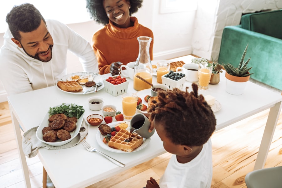 Family sharing a healthy meal together